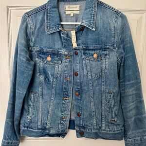 Madewell Light Blue Denim Jacket with Copper Accents